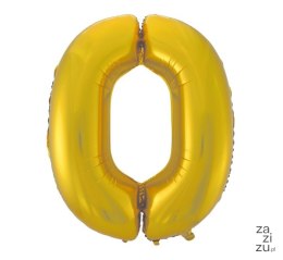 Balon cyfra 0 złota 45'' 92cm | HS-C45ZM0