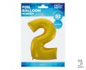 Balon cyfra "2" złota 45'' 92cm | HS-C45ZM2