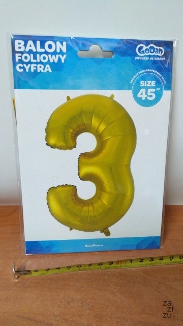 Balon cyfra 3 złota 45'' | HS-C45ZM3 Balon cyfra 3 złota 45'' | HS-C45ZM3