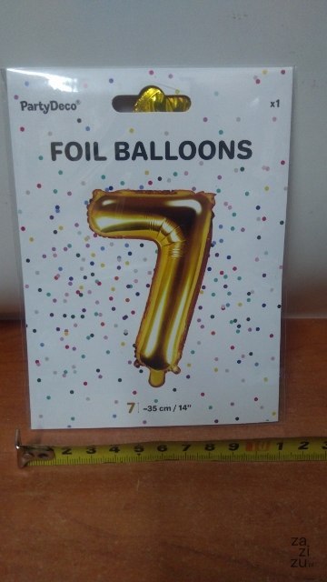 Balon foliowy 35cm cyfra ''7'' złoto FB10M-7-019 Balon foliowy 35cm cyfra ''7'' złoto FB10M-7-019
