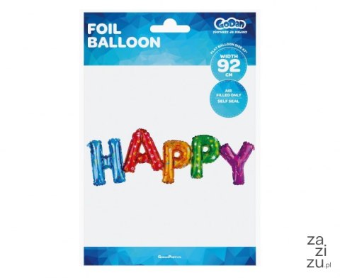 Balon foliowy napis HAPPY 92cm | HS-NHP47 Balon foliowy napis HAPPY 92cm | HS-NHP47