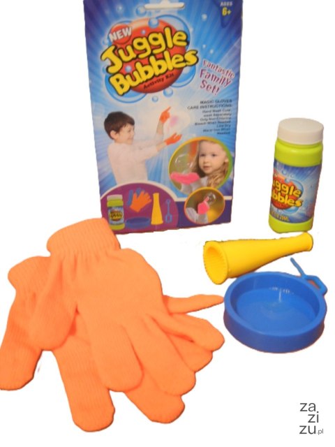 Bańki mydlane skaczące juggle bubbles + rękawiczki G061372 Bańki mydlane skaczące juggle bubbles + rękawiczki G061372