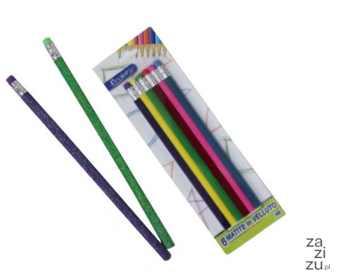 Ołówki 6szt. welur | OL-208Z Ołówki 6szt. welur | OL-208Z