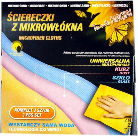 Ścierka z mikrofibry 3szt. 32x32cm mix kol. | SC-113PH Ścierka z mikrofibry 3szt. 32x32cm mix kol. | SC-113PH