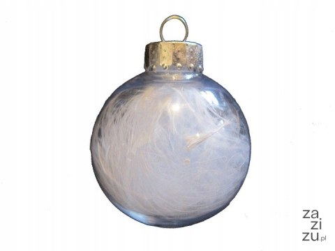 Bombka 5szt. szklana z piórkami 6cm | GZ171-65 Bombka 5szt. szklana z piórkami 6cm | GZ171-65