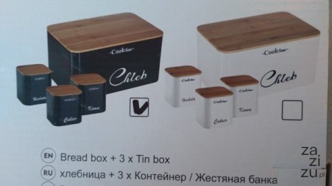 Chlebak emaliowany + 3 pojemniki NEL7113 Chlebak emaliowany + 3 pojemniki NEL7113