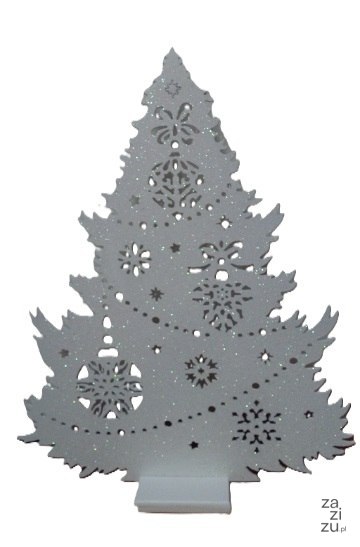 Choinka biała brokat 35cm Choinka biała brokat 35cm