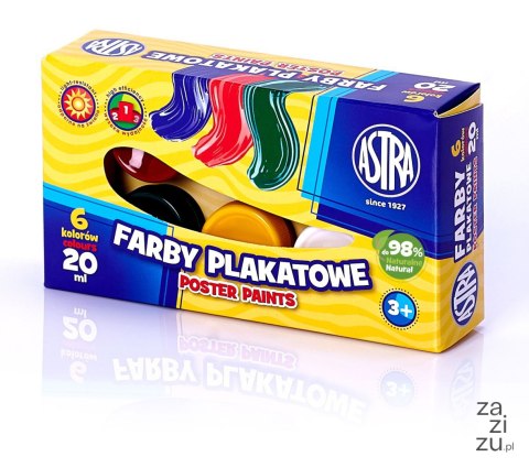 Farby 20ml plakatowe 6szt. ASTRA | 0058 Farby 20ml plakatowe 6szt. ASTRA | 0058