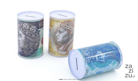 Skarbonka metalowa waluta Złoty 13x8cm Skarbonka metalowa waluta Złoty 13x8cm