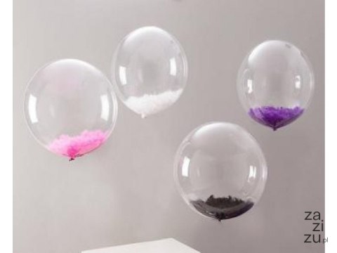 Balon przezroczysty z piórkiem Q1710219167 Balon przezroczysty z piórkiem Q1710219167