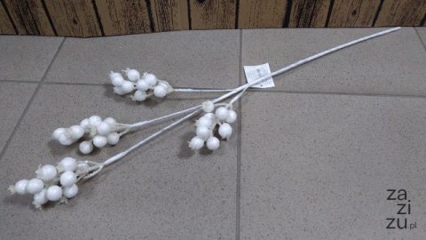 Gałązka 62cm BIAŁE KULKI CV09020-1 Gałązka 62cm BIAŁE KULKI CV09020-1