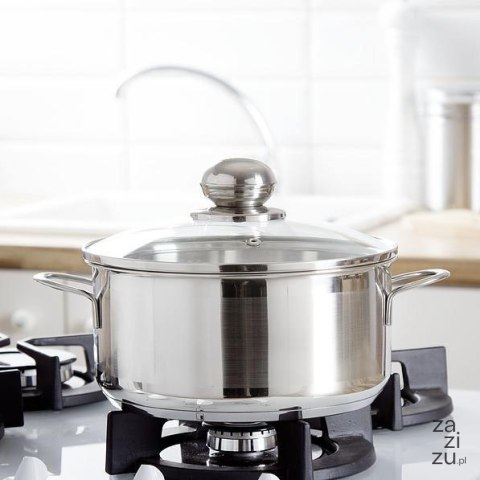 Garnek 2,9l. ze stali nierdzewnej + szklana pokrywka fi-20 CITY Garnek 2,9l. ze stali nierdzewnej + szklana pokrywka fi-20 CITY