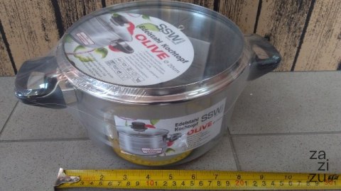 Garnek nierdzewny ze szklaną pokrywką 20cm OLIVE Garnek nierdzewny ze szklaną pokrywką 20cm OLIVE