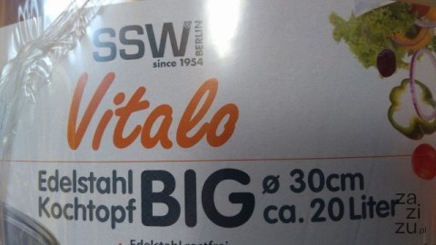 Garnek ze stali nierdzewnej z pokrywką SSW BIG 20l | 400127 fi-30 VITALO Garnek ze stali nierdzewnej z pokrywką SSW BIG 20l | 400127 fi-30 VITALO