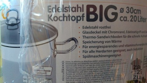Garnek ze stali nierdzewnej z pokrywką SSW BIG 20l | 400127 fi-30 VITALO Garnek ze stali nierdzewnej z pokrywką SSW BIG 20l | 400127 fi-30 VITALO