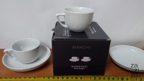 Komplet 2 filiżanek ze spodkami do espresso białe ROSENTHAL Komplet 2 filiżanek ze spodkami do espresso białe ROSENTHAL