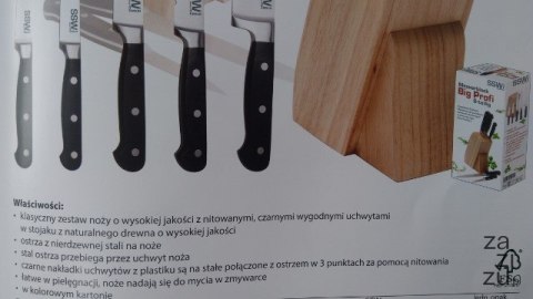 Komplet 6 noży w drewnianym bloku | 912110 Komplet 6 noży w drewnianym bloku | 912110