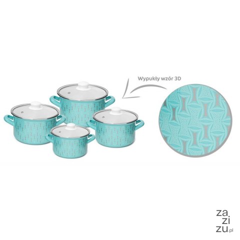 Komplet garnków 4szt. + pokrywki 16/18/20/22cm indukcja EMALIA 3D Komplet garnków 4szt. + pokrywki 16/18/20/22cm indukcja EMALIA 3D