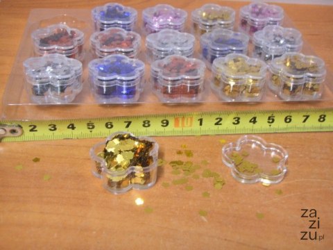 Konfetti/brokat kwiatuszki pudełko 15szt. Konfetti/brokat kwiatuszki pudełko 15szt.