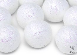 Kulki brokat 9szt. BIAŁE BROKAT fi-3cm | DK3-008