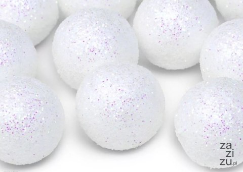 Kulki brokat 9szt. BIAŁE BROKAT fi-3cm | DK3-008 Kulki brokat 9szt. BIAŁE BROKAT fi-3cm | DK3-008