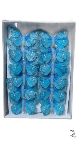 Motyl 12szt. na klips 8cm | A7522