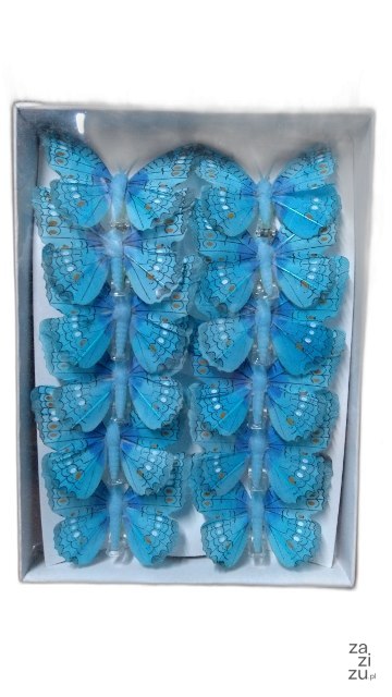 Motyl 12szt. na klips 8cm | A7522 Motyl 12szt. na klips 8cm | A7522