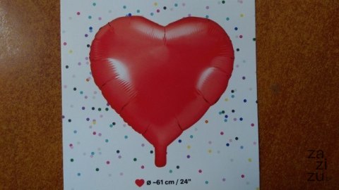Balon foliowy 61cm CZERWONE SERCE FB23M-007 Balon foliowy 61cm CZERWONE SERCE FB23M-007
