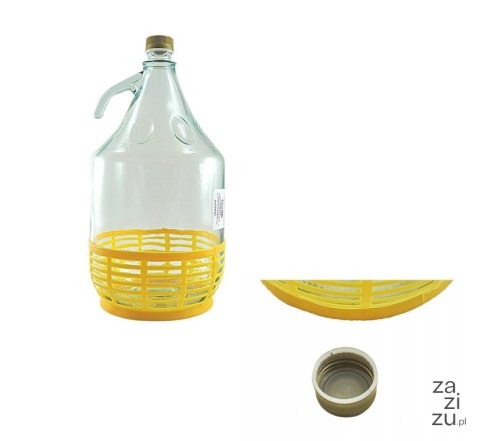 Balon w koszu z zakrętką 5l DAMA | 5516 Balon w koszu z zakrętką 5l DAMA | 5516