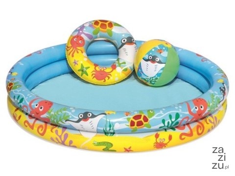 Basen dmuchany 1,22x20cm + koło + piłka BESTWAY | 51124 Basen dmuchany 1,22x20cm + koło + piłka BESTWAY | 51124