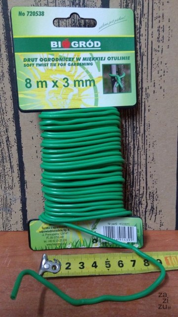 Drut ogrodniczy w miękkiej otulinie 8mx3mm 720538 Drut ogrodniczy w miękkiej otulinie 8mx3mm 720538