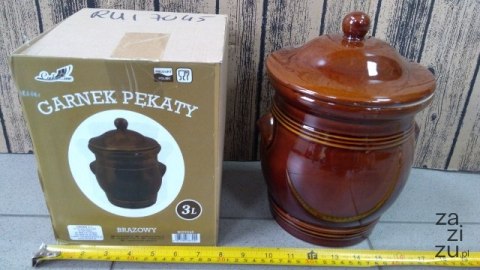 Garnek ceram 3l pękaty z pokrywką RUI7045 Garnek ceram 3l pękaty z pokrywką RUI7045