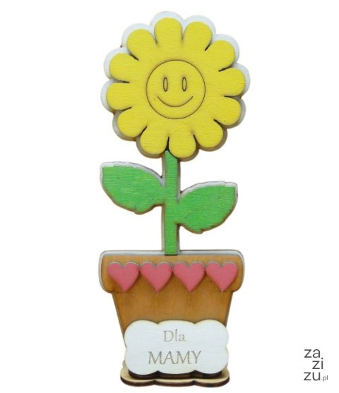Kwiatek drewniany w doniczce MAMA 23 x 10 cm. | P406 Kwiatek drewniany w doniczce MAMA 23 x 10 cm. | P406