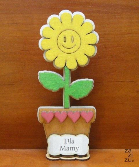 Kwiatek drewniany w doniczce MAMA 23 x 10 cm. | P406 Kwiatek drewniany w doniczce MAMA 23 x 10 cm. | P406