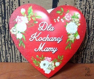 Magnes serce dla Kochanej Mamy 6,5 x 6,5 cm Magnes serce dla Kochanej Mamy 6,5 x 6,5 cm