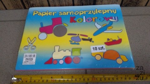 Papier kolorowy A4 10 kartek samoprzylepny - 10szt Papier kolorowy A4 10 kartek samoprzylepny - 10szt