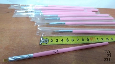 Pędzelki drewniane 10szt. do żelu NO6. | P002536-6D Pędzelki drewniane 10szt. do żelu NO6. | P002536-6D