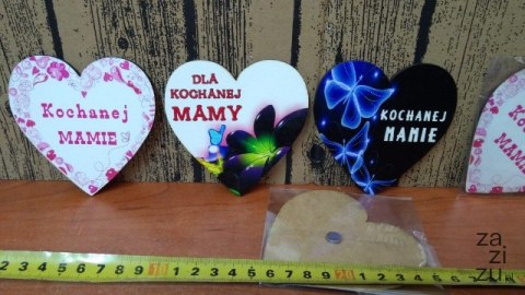 Serce 5szt. magnes 10 x 10 cm. MAMA Serce 5szt. magnes 10 x 10 cm. MAMA