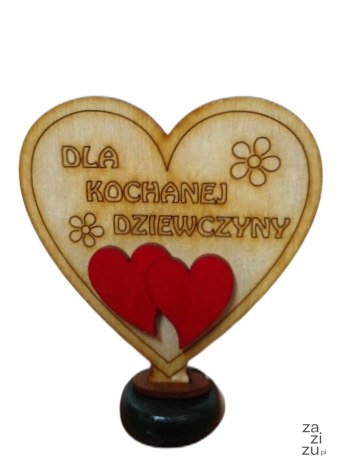 Serce stojące dla DZIEWCZYNY, 11,5 x 10,5 cm Serce stojące dla DZIEWCZYNY, 11,5 x 10,5 cm
