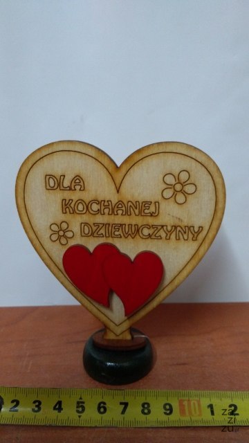 Serce stojące dla DZIEWCZYNY, 11,5 x 10,5 cm Serce stojące dla DZIEWCZYNY, 11,5 x 10,5 cm