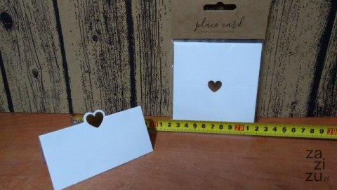 Wizytówki na stół 10szt. SERCE 10x5cm | WS10-019ME Wizytówki na stół 10szt. SERCE 10x5cm | WS10-019ME