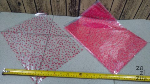 Worek celofan 25x35 czerwone kwiaty 25szt N8 Worek celofan 25x35 czerwone kwiaty 25szt N8