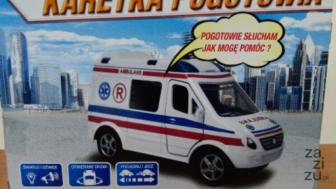 Auto metalowe KARETKA POGOTOWIA POLSKI GŁOS 11cm HKH089 Auto metalowe KARETKA POGOTOWIA POLSKI GŁOS 11cm HKH089