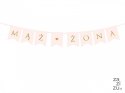Baner różowy MĄŻ/ŻONA 15x110cm | GRL67-081J