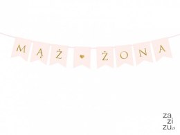 Baner różowy MĄŻ/ŻONA 15x110cm | GRL67-081J