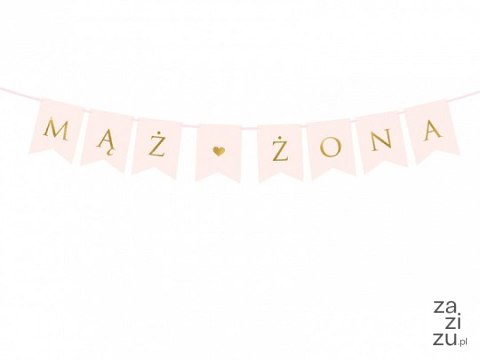 Baner różowy MĄŻ/ŻONA 15x110cm | GRL67-081J Baner różowy MĄŻ/ŻONA 15x110cm | GRL67-081J