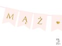 Baner różowy MĄŻ/ŻONA 15x110cm | GRL67-081J