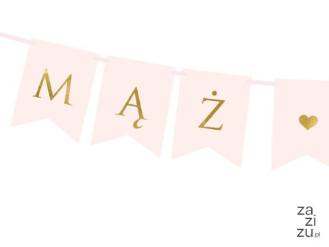 Baner różowy MĄŻ/ŻONA 15x110cm | GRL67-081J Baner różowy MĄŻ/ŻONA 15x110cm | GRL67-081J