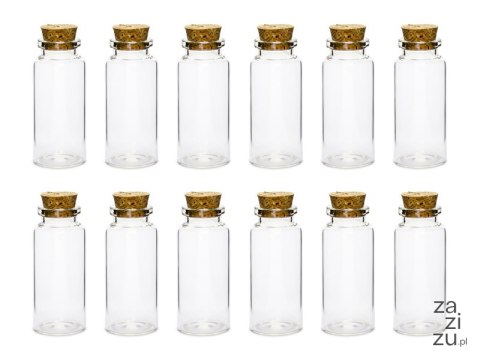 Buteleczki szklane 7,5cm z korkiem 12szt. | GB1 Buteleczki szklane 7,5cm z korkiem 12szt. | GB1