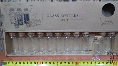 Buteleczki szklane 7,5cm z korkiem 12szt. | GB1 Buteleczki szklane 7,5cm z korkiem 12szt. | GB1